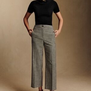 Stylish Black and White Checkered Women's Pants